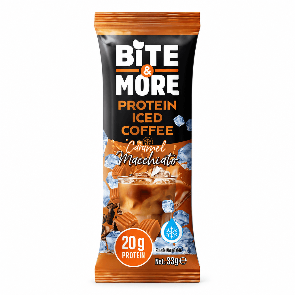 قهوة مثلجة بالبروتين Bite & More (20غ بروتين) — كراميل ماكياتو